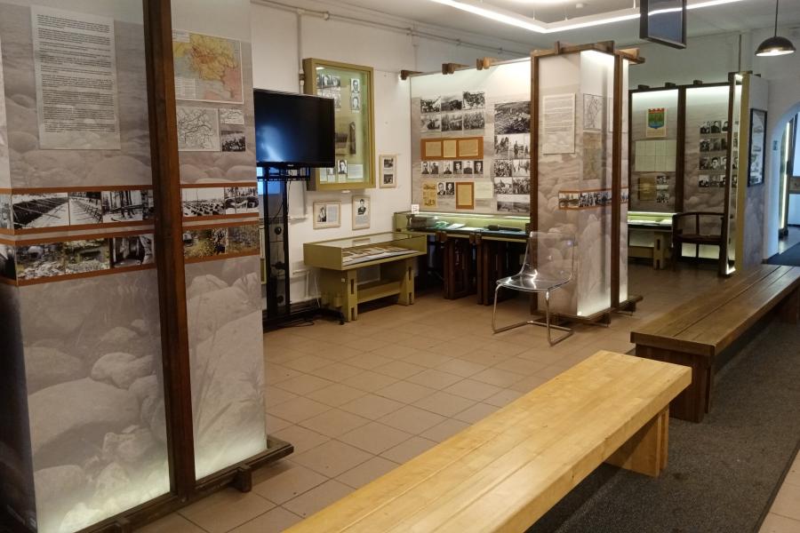 Второй зал музейной экспозиции. Разделы, посвященные советско-финляндской войне и Великой Отечественной войне